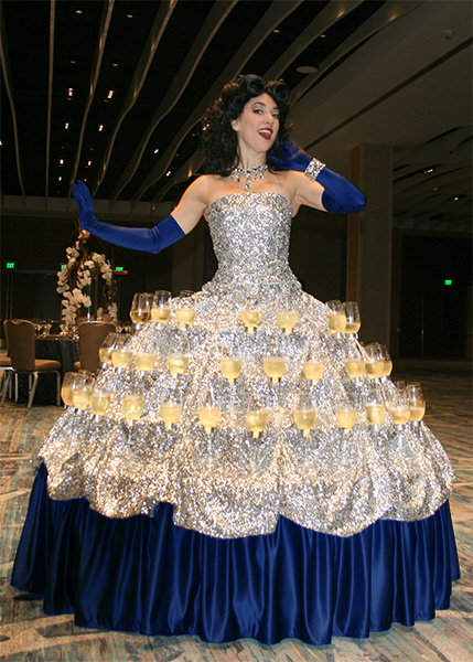 Blue and silver strolling champagne dress 